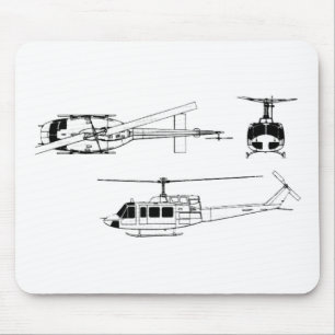 Mousepad Modelo de UH1 Huey (Iriquois)