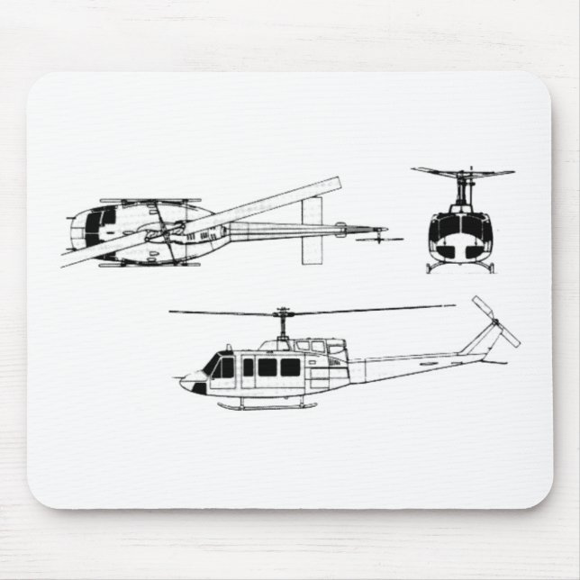 Mousepad Modelo de UH1 Huey (Iriquois) (Frente)