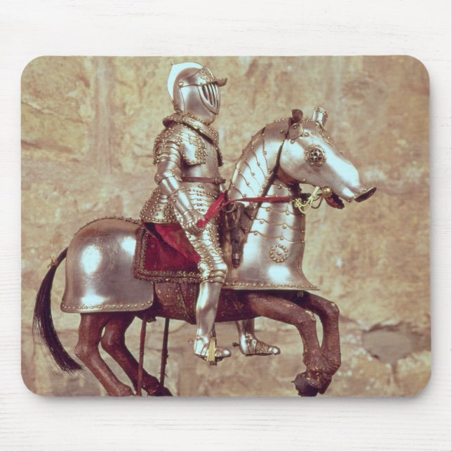 Mousepad Modelo de um cavalo e de um cavaleiro barded, (Frente)