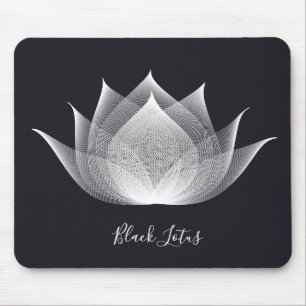 Mousepad Modelo Floral Branco e preto transparente