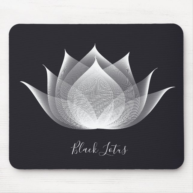 Mousepad Modelo Floral Branco e preto transparente (Frente)