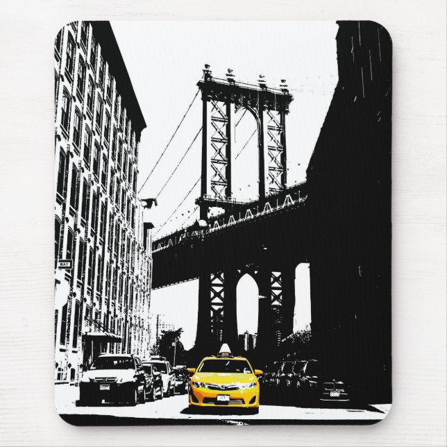 Mousepad Modelo Nyc Nova Iorque Yellow Taxi Brooklyn (Frente)