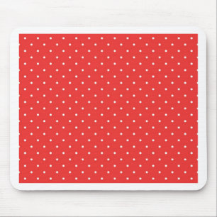 Mousepad modelo personalizado de fundo branco bolinhas verm