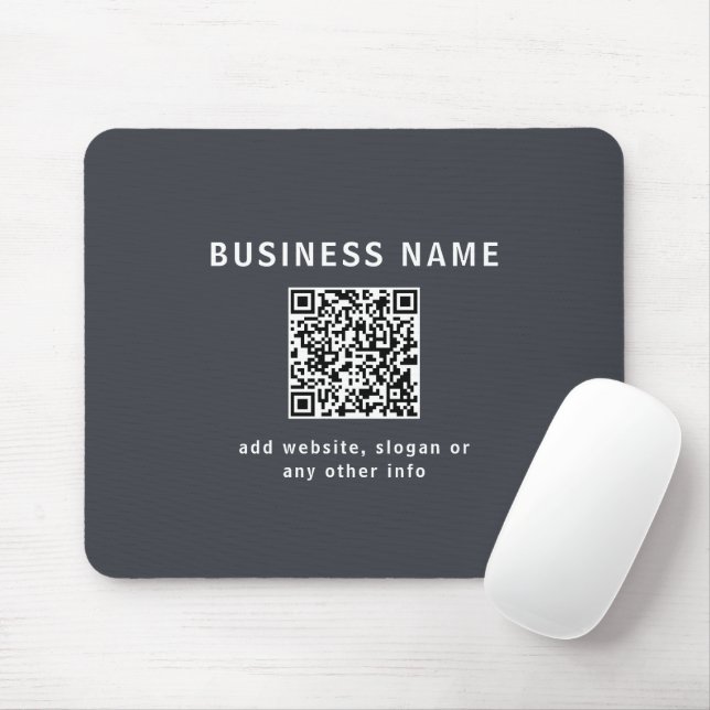 Mousepad Modelo Simples para o seu código QR | Cinza Escuro (Com mouse)
