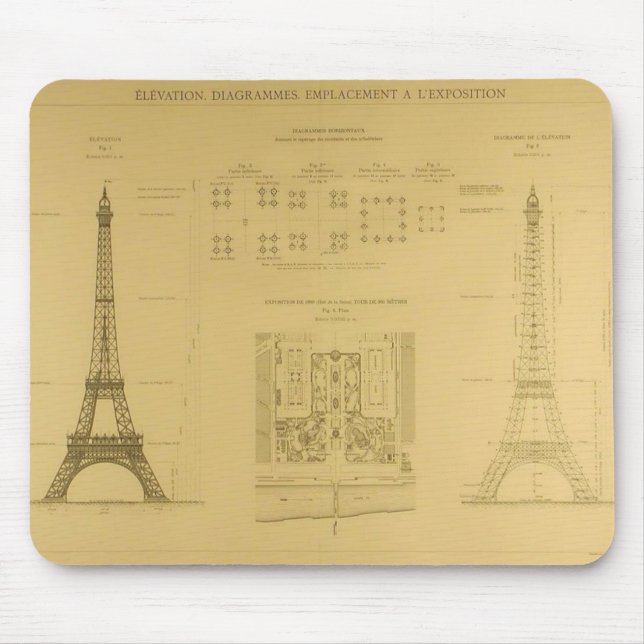 Mousepad Modelos da torre Eiffel (Frente)