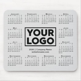 Mousepad Modern 2026 Calendar Business Company Logo Gray
