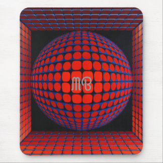 Mousepad Modern Abstract Geometric Black Red Blue Pattern