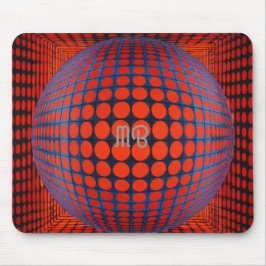 Mousepad Modern Abstract Geometric Black Red Blue Pattern