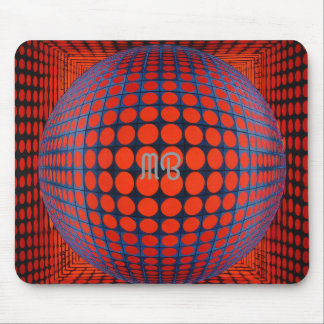 Mousepad Modern Abstract Geometric Black Red Blue Pattern