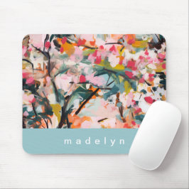 Mousepad Modern Abstrato Art Watercolor Floral Personalizad