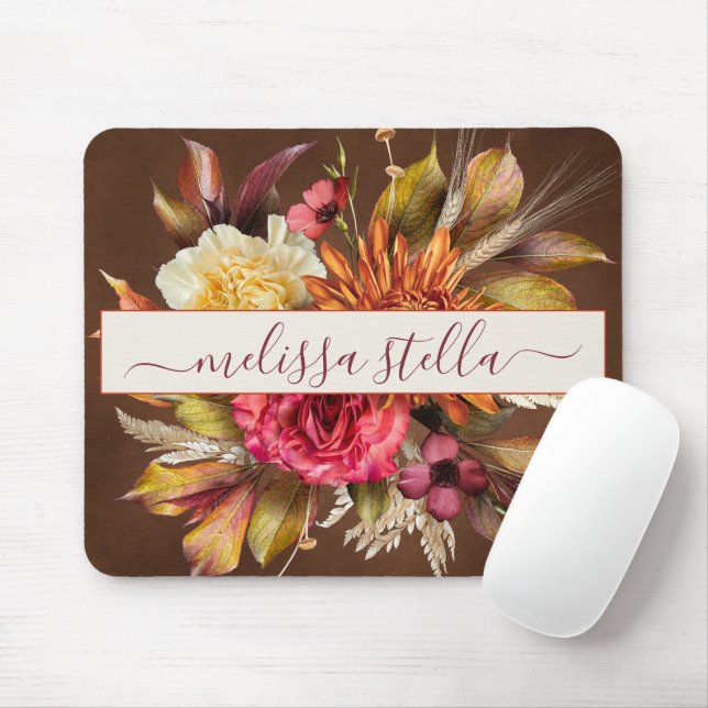 Mousepad Modern Bold Rustic Floral | Girly Gift (Com mouse)