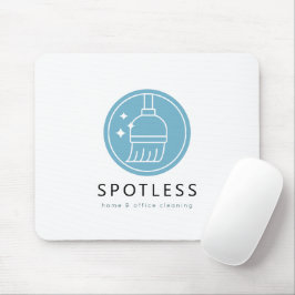 Mousepad Modern Broom Logo Blue Cleaning Service