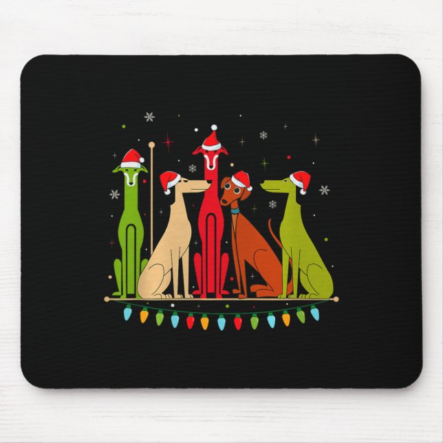 Mousepad Modern Dogs 60s 70s 80s Style Funny Dogs Christmas (Frente)
