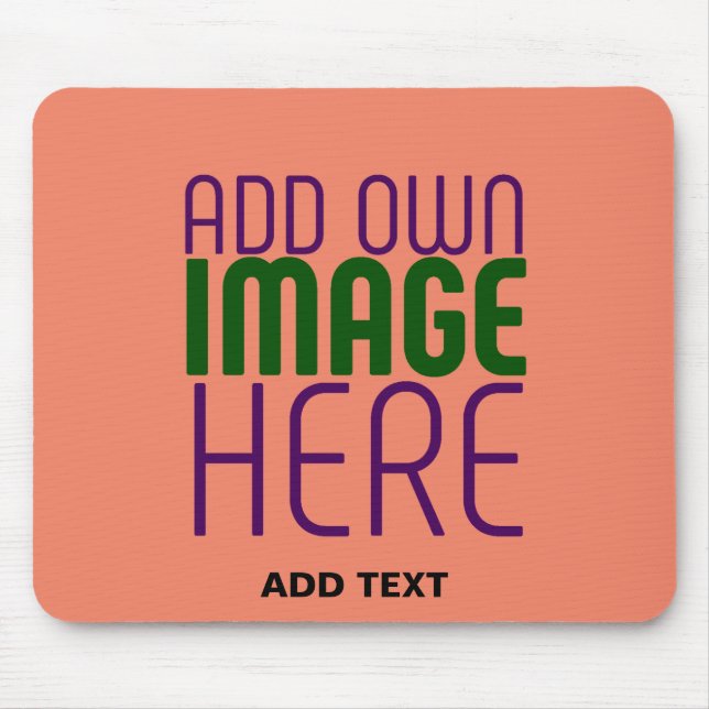 MOUSEPAD MODERN EDITABLE CORAL ORANGE IMAGE TEXT TEMPLATE (Frente)