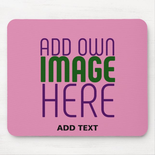 MOUSEPAD MODERN EDITABLE CUTE HOT PINK IMAGE TEXT TEMPLATE (Frente)