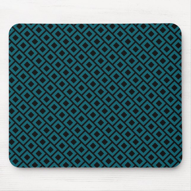 Mousepad Modern Geometric Diamond Pattern in Deep Teal (Frente)