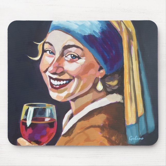 Mousepad Modern Girl w/ a Pearl Earring - Vermeer Inspired (Frente)