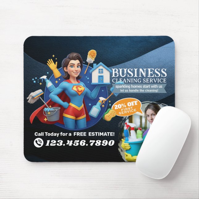 Mousepad Modern House Cleaning Maid Service Housekeeping (Com mouse)