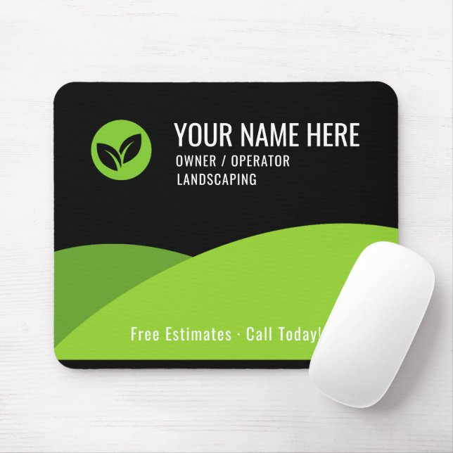 Mousepad Modern Lawn Care Landscaping Business (Com mouse)