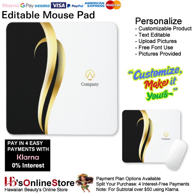 Mousepad Modern Minimalist Company Blue White Business (Modern Minimalist Company Blue White Business Mouse Pad.)