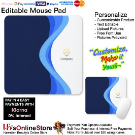 Mousepad Modern Minimalist Company Blue White Business