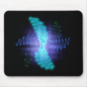 Mousepad Modern Neon Glowing Sound Waves