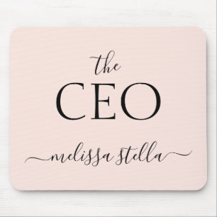 Mousepad Modern Pink O Nome do CEO Melhor Presente Femini