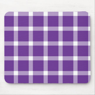 Mousepad Modern Purple and White Gingham Checkered Pattern