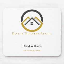Mousepad Modern Real Estate white and gold custom logo 