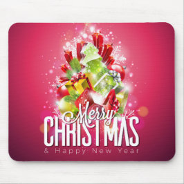 Mousepad Modern Red Christmas Graphic Illustration