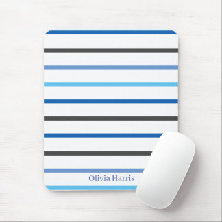 Mousepad Modern Stylish Blue Stripes Custom