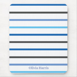 Mousepad Modern Stylish Blue Stripes Custom