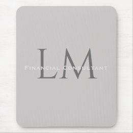 Mousepad Modern Taupe Gray Monogram Workspace Accent