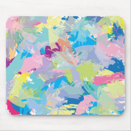 Mousepad Modern Trendy Abstract Art, Fun Colorful Desk Mat