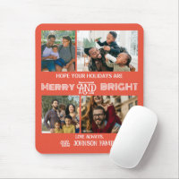 Modern trendy Merry and Bright Family Photo
