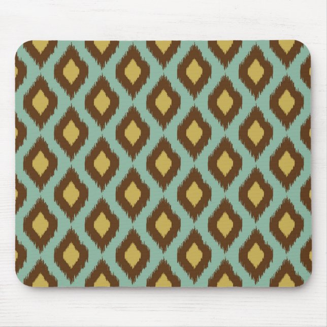 Mousepad Modern tribal ikat azul amarelo moderno (Frente)