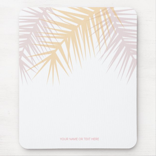 Mousepad Modern tropical rosé palm leaves (Frente)