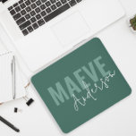 Mousepad Moderna e mínima tipografia sage verde elegante<br><div class="desc">A moderna e mínima tipografia sage verde e branco elegante design de capa de telefone personalizada simples e única.</div>