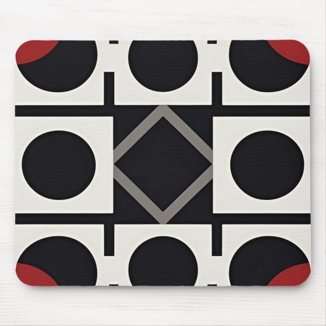 Mousepad Moderno Abstrato Geométrico Com Círculos (Frente)
