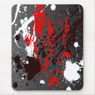 Mousepad moderno, abstrato, preto, vermelho,