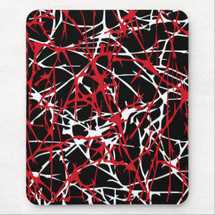 Mousepad moderno, abstrato, preto, vermelho,