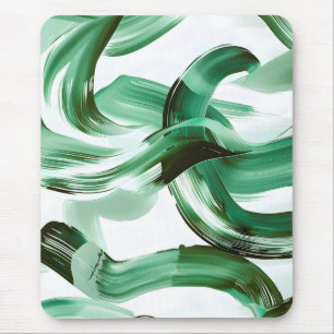 Mousepad Moderno Abstrato Traços de Pincel Verde Minimalist