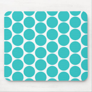 MOUSEPAD MODERNO AQUA VERDE, BOLINHAS BRANCAS