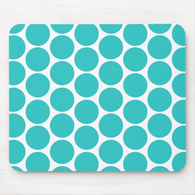 MOUSEPAD MODERNO AQUA VERDE, BOLINHAS BRANCAS (Frente)