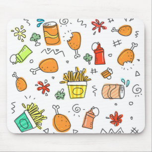 Mousepad Moderno Bonito e Divertido de Comida Rápido