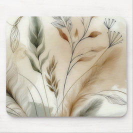 Mousepad Moderno Casamento Botânico Boho com Verduras Tênue
