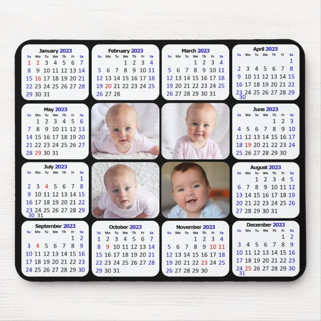 Mousepad Moderno de Foto Personalizada do Calendário 2023 (Frente)
