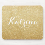 Mousepad Moderno Dourado do brilho do falso personalizado<br><div class="desc">Um mousepad elegante,  original e à moda que caracteriza o brilho do ouro do falso. Personalize adicionando um nome de uma frase curta. Os artigos de harmonização estão disponíveis.</div>