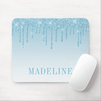 Mousepad Moderno Glitter Azul Claro Fashion e Tendência