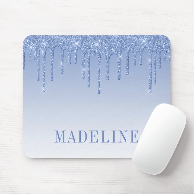 Mousepad Moderno Glitter Azul Poeira Fashion Chique Tendênc (Com mouse)